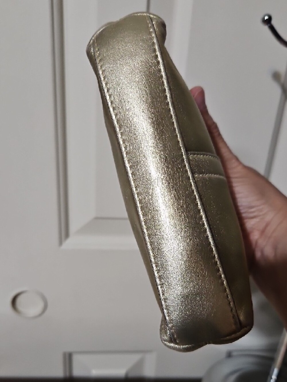 Coach NWOT Turnlock Metallic Gold Wristlet - Picture 5 of 15